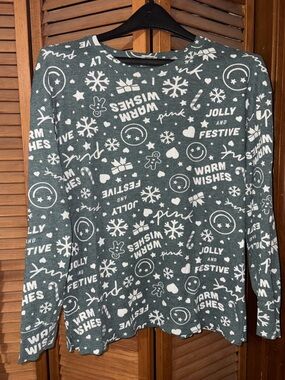 PINK Christmas pajama top.